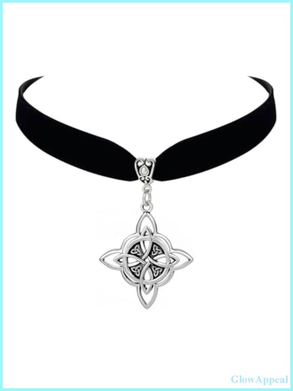 Witch Knot Velvet Choker Gothic Celtic Trinity Necklace for Women